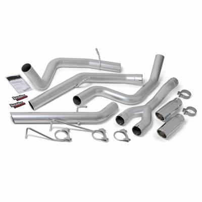 Monster Exhaust System DualRear Exit Chrome Round Tips 14-19 Ram 1500 3.0L EcoDiesel Banks Power