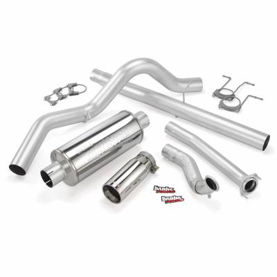 Monster Exhaust System Single Exit Chrome Tip 94-97 Ford 7.3L CCLB Banks Power