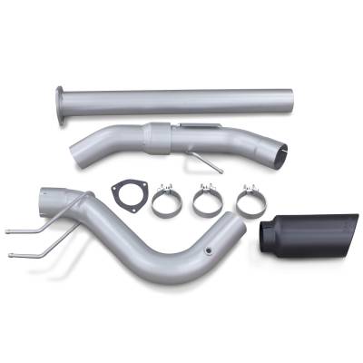 Monster Exhaust System Single Exit Black Ob Round Tip 2017-Pres Ford Super Duty 6.7L Diesel Banks Power