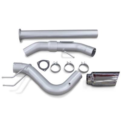 Monster Exhaust System Single Exit Chrome Ob Round Tip 2017-Pres Ford Super Duty 6.7L Diesel Banks Power