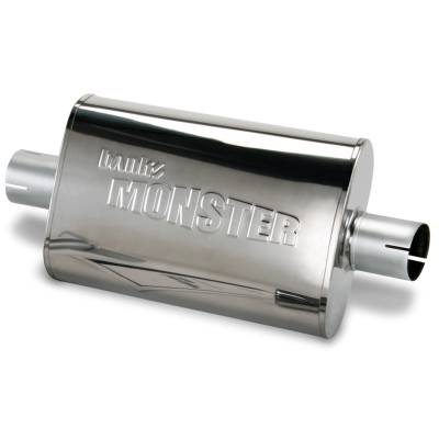 Exhaust - Mufflers & Resonators - Banks Power - Stainless Steel Exhaust Muffler 2.5 Inch Inlet and Outlet W/adapter 91-99 Jeep 4.0L Banks Power